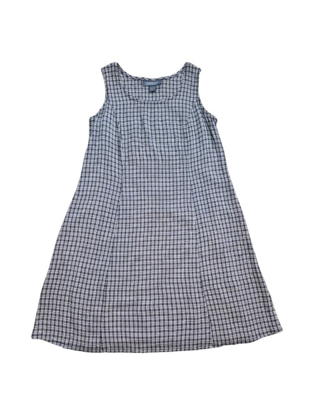 Lane Bryant Plaid Sleeveless A-Line Midi Dress Size 14 Black White USA